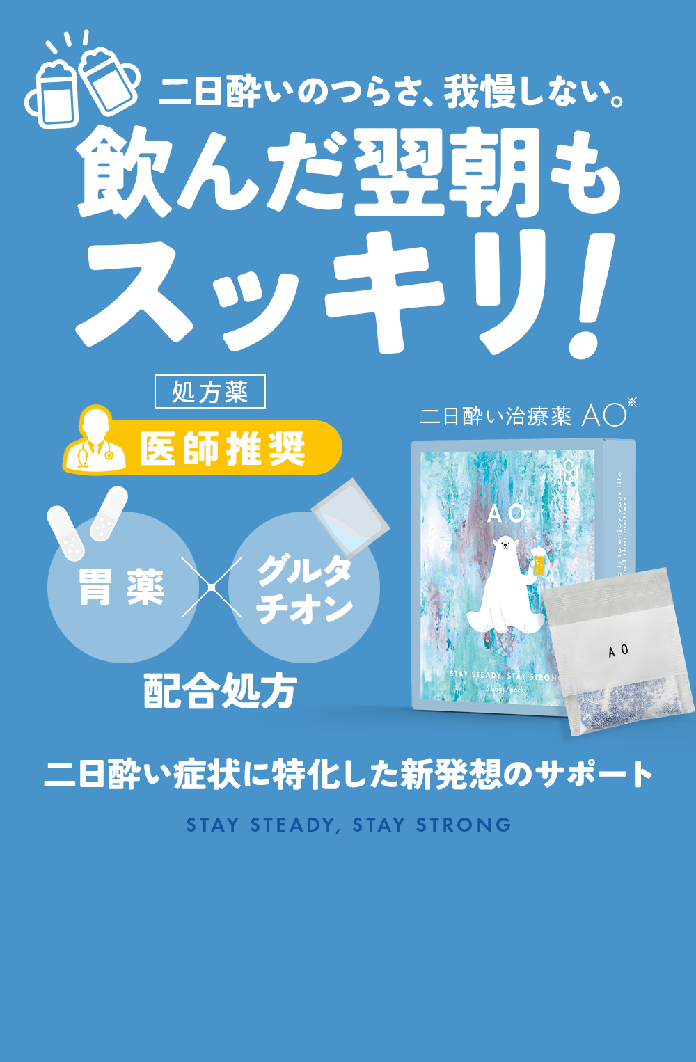 二日酔いのつらさ、我慢しない。飲んだ翌朝もスッキリ！