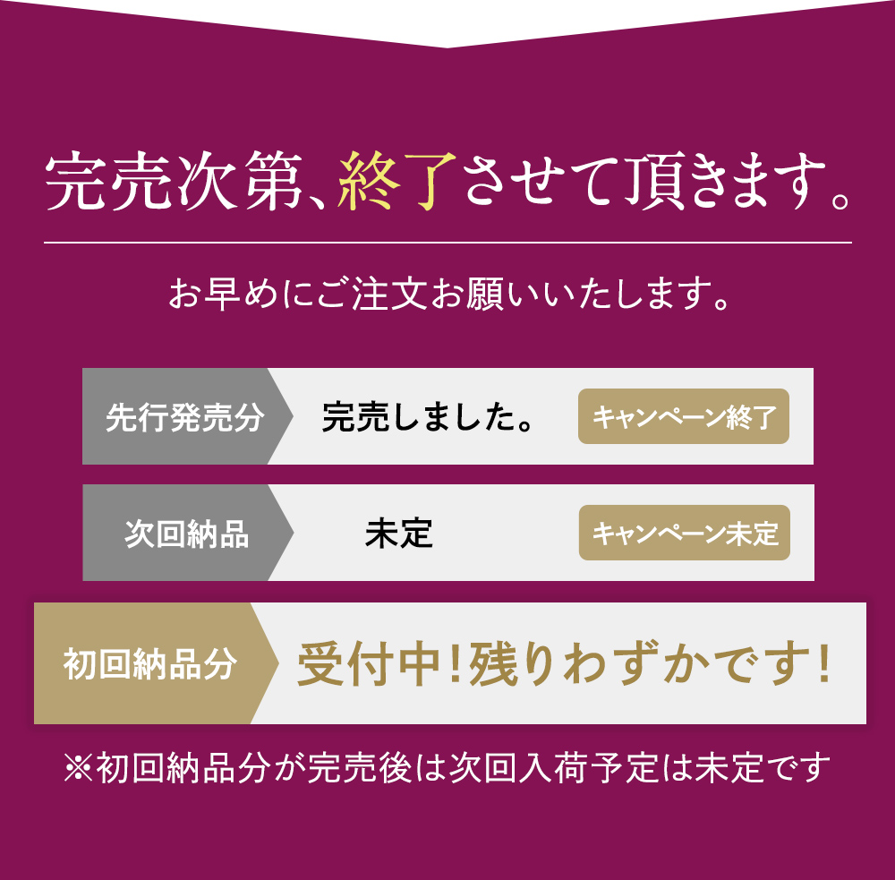在庫残りわずかです